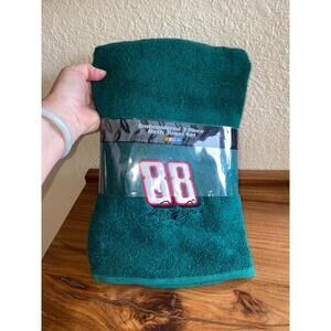 New NASCAR Dale Jr #88 3 Piece Bath Towel Set Green Hand Towel & Washcloth
